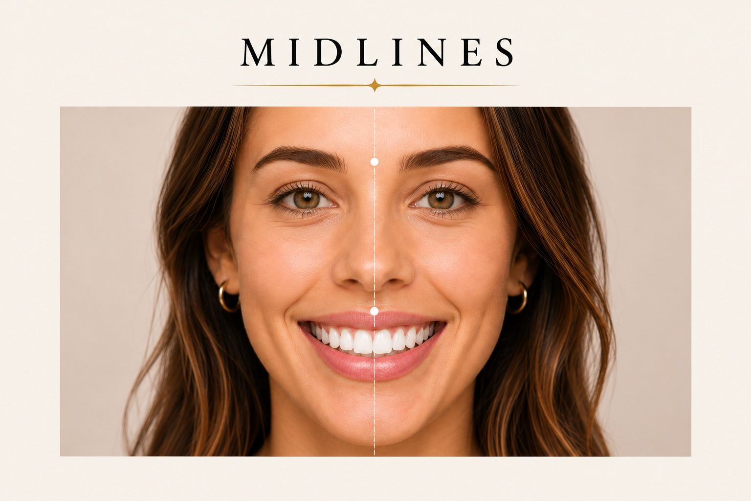 Facial midline overlay — glabella through philtrum