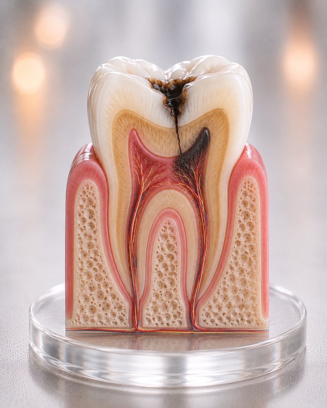 Root canal tooth cross section diagram
